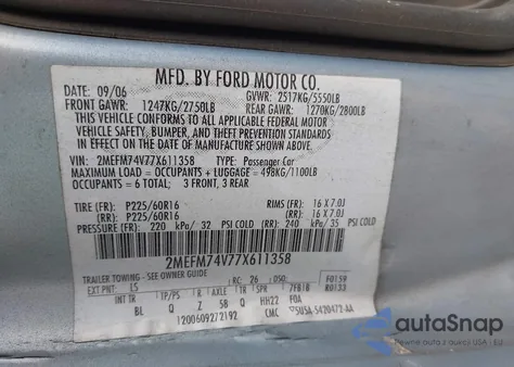 2007 Mercury Grand Marquis Gs from USA, damaged, VIN 2MEFM74V77X611358